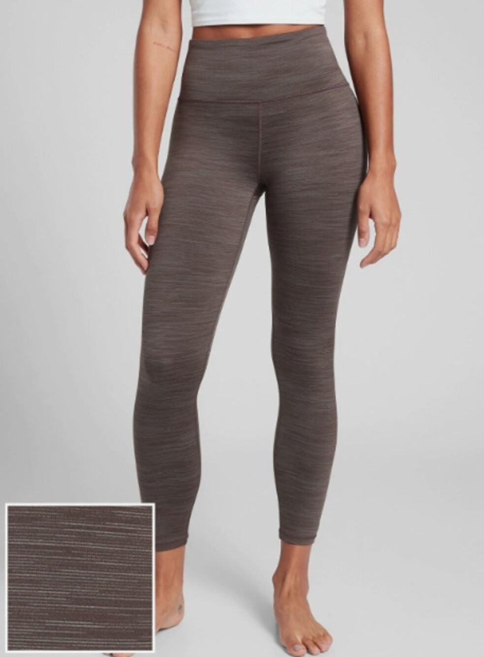Athleta Elation Brown Space Dye Legging XSP Crop